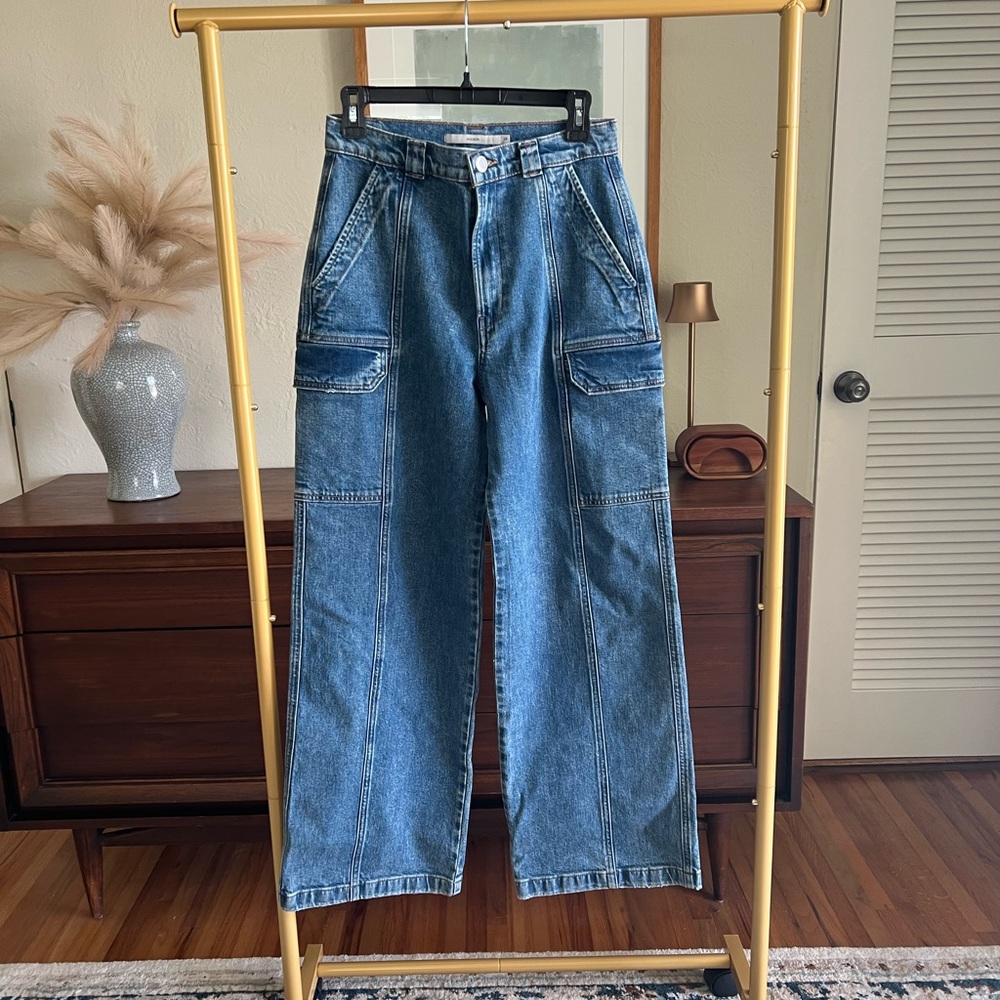 HUDSON Utility High Rise Wide Leg Cargo Jeans